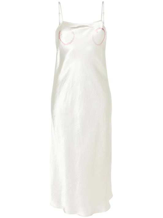 Wine Ring Crinkled-Satin Dress