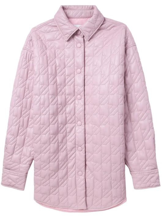 Classic-Collar Diamond-Quilting Jacket