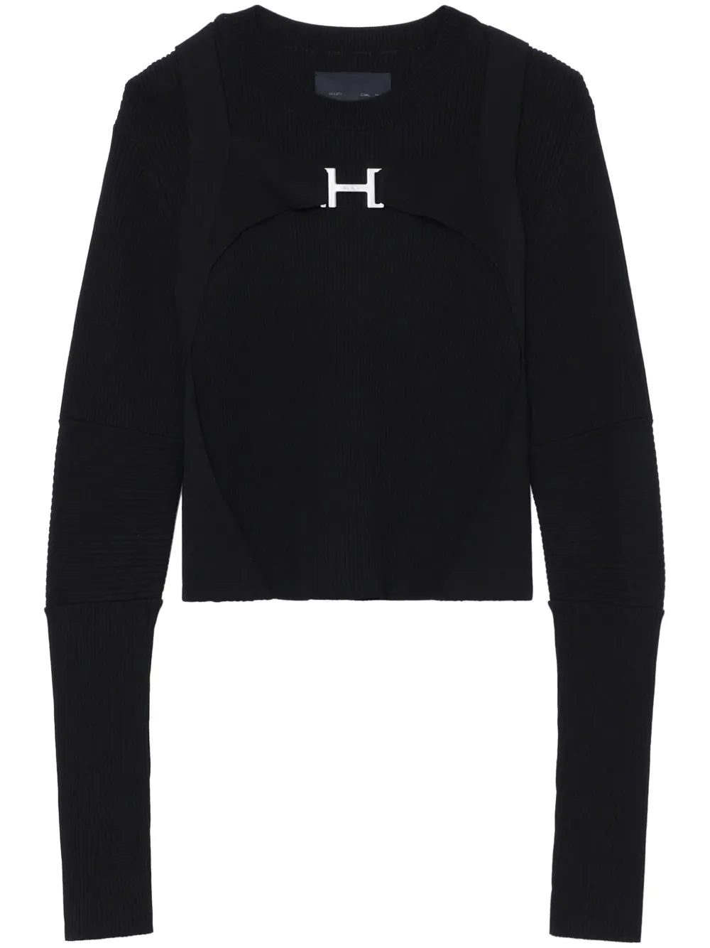 Logo-Print Panelled-Design Jumper