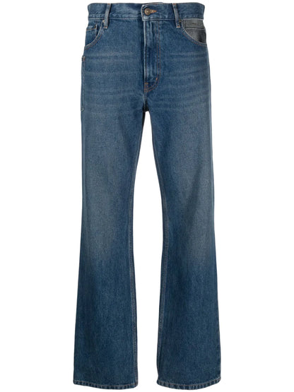 Cut-Out Straight-Leg Jeans