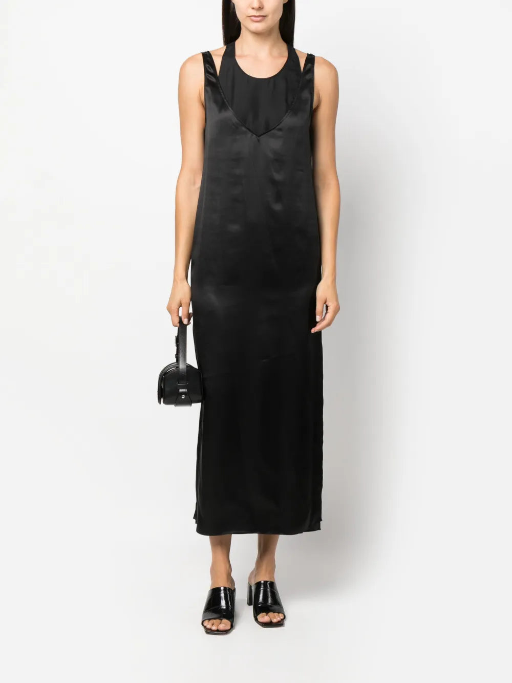 Layered Silk Midi Dress