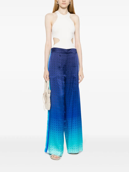 The Night View Silk Wide-Leg Trousers