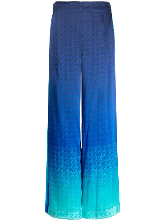 The Night View Silk Wide-Leg Trousers
