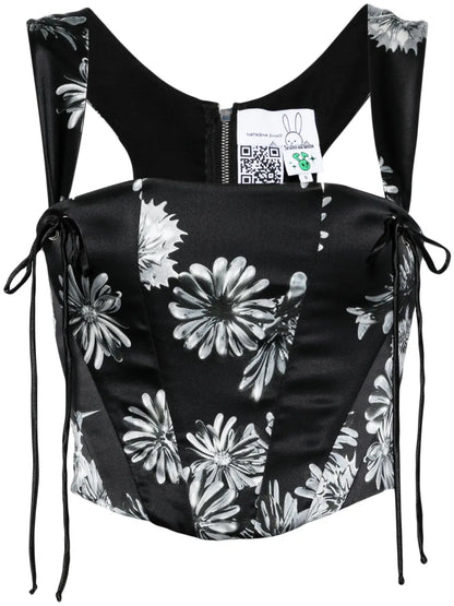 Floral-Print Corset Top