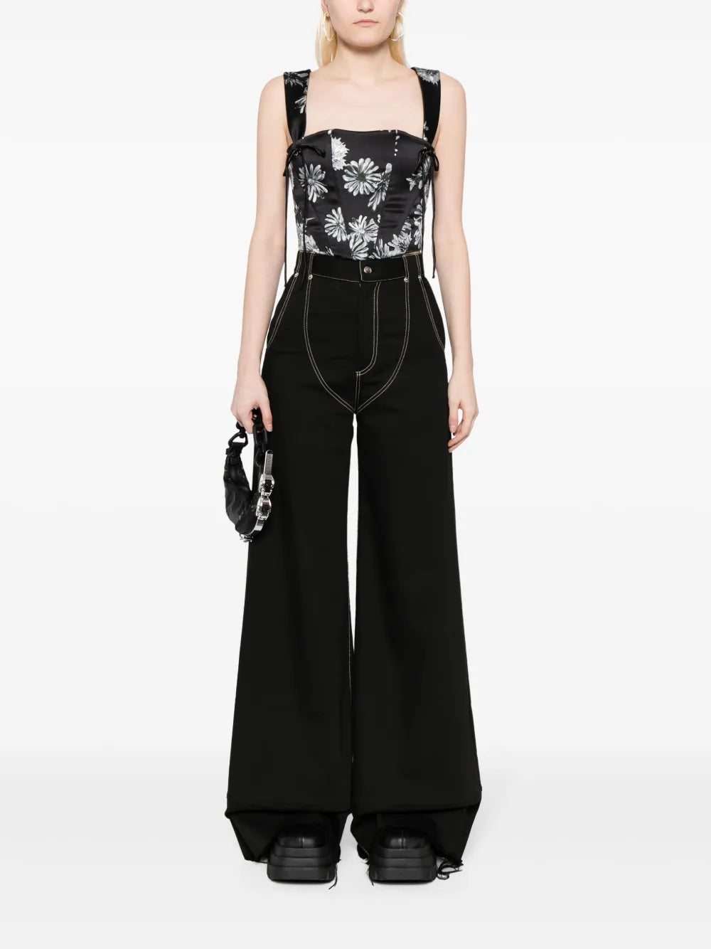 Floral-Print Corset Top