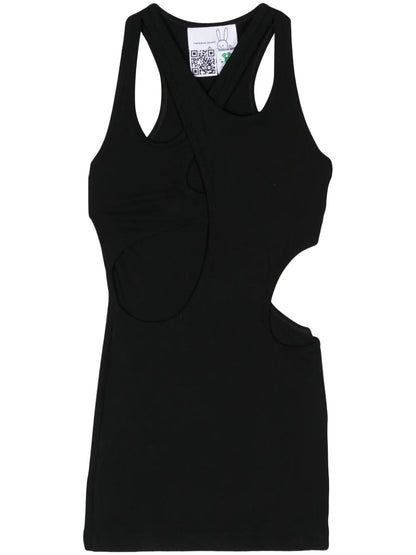 Cut-Out Ribbed Minidress