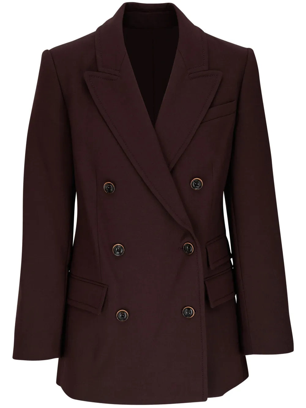 Notched-Lapels Double-Breasted Blazer