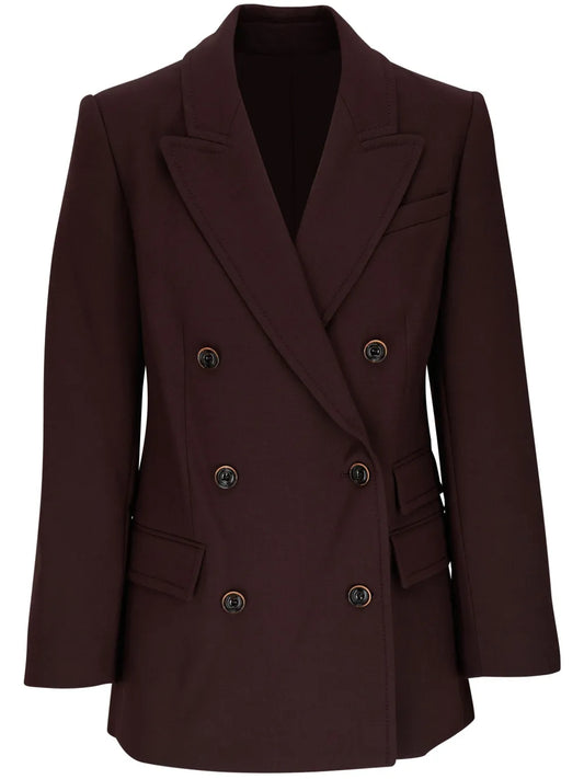 Notched-Lapels Double-Breasted Blazer