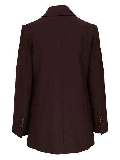 Notched-Lapels Double-Breasted Blazer