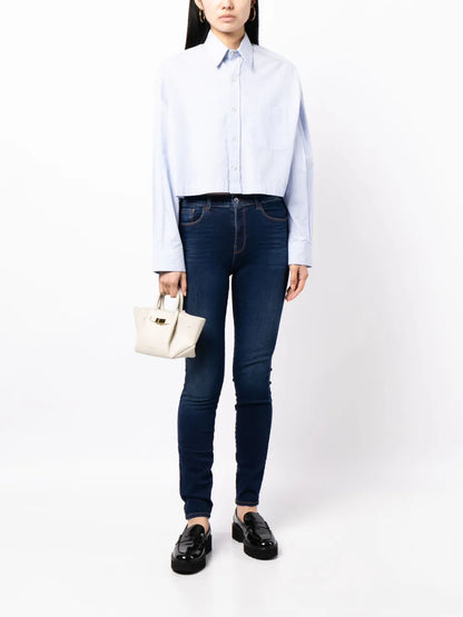 Logo-Embroidered Skinny Jeans
