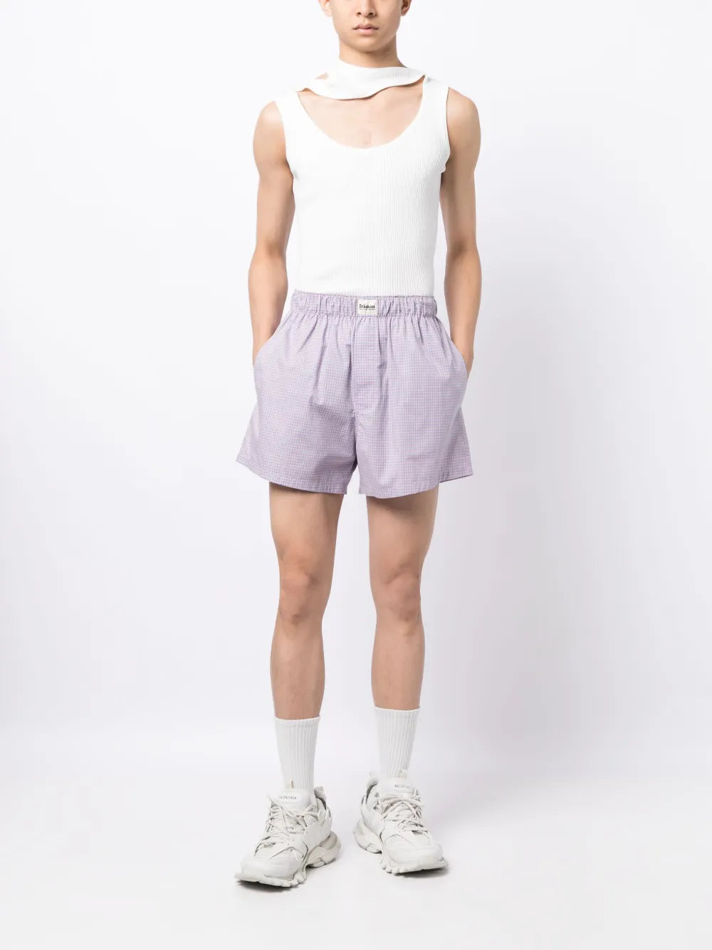 Gingham-Check Pattern Shorts