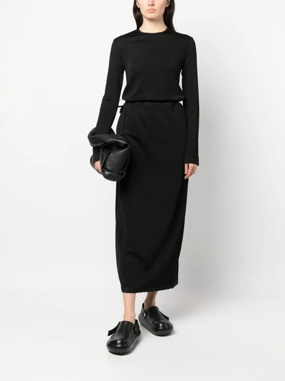 Drawstring-Waist Midi Dress
