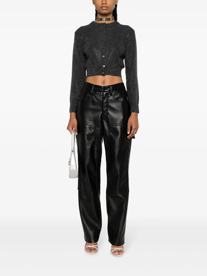 High-Shine Cropped Cardigan