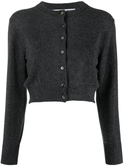 High-Shine Cropped Cardigan