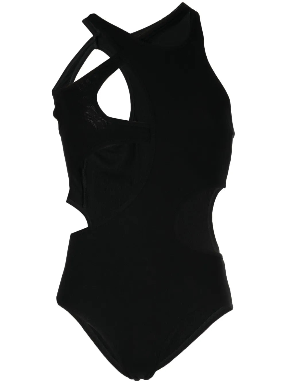 Fine-Ribbed Cut-Out Bodysuit