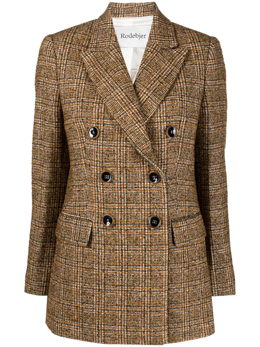 Como Checkered Double-Breasted Blazer