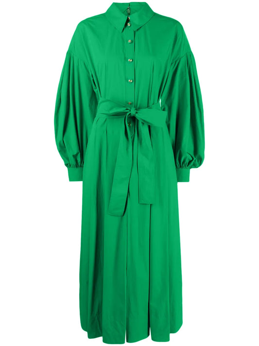 Belted Cotton Poplin Dress