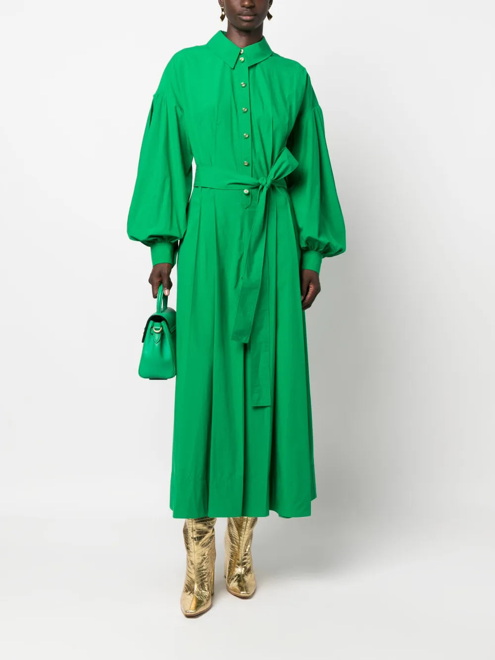 Belted Cotton Poplin Dress
