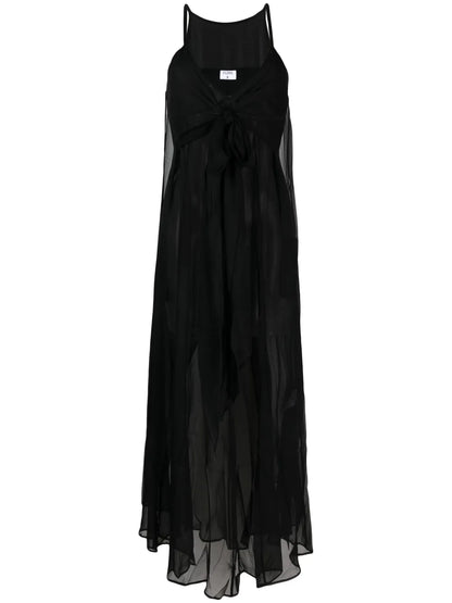 Semi-Sheer Silk Slip Dress