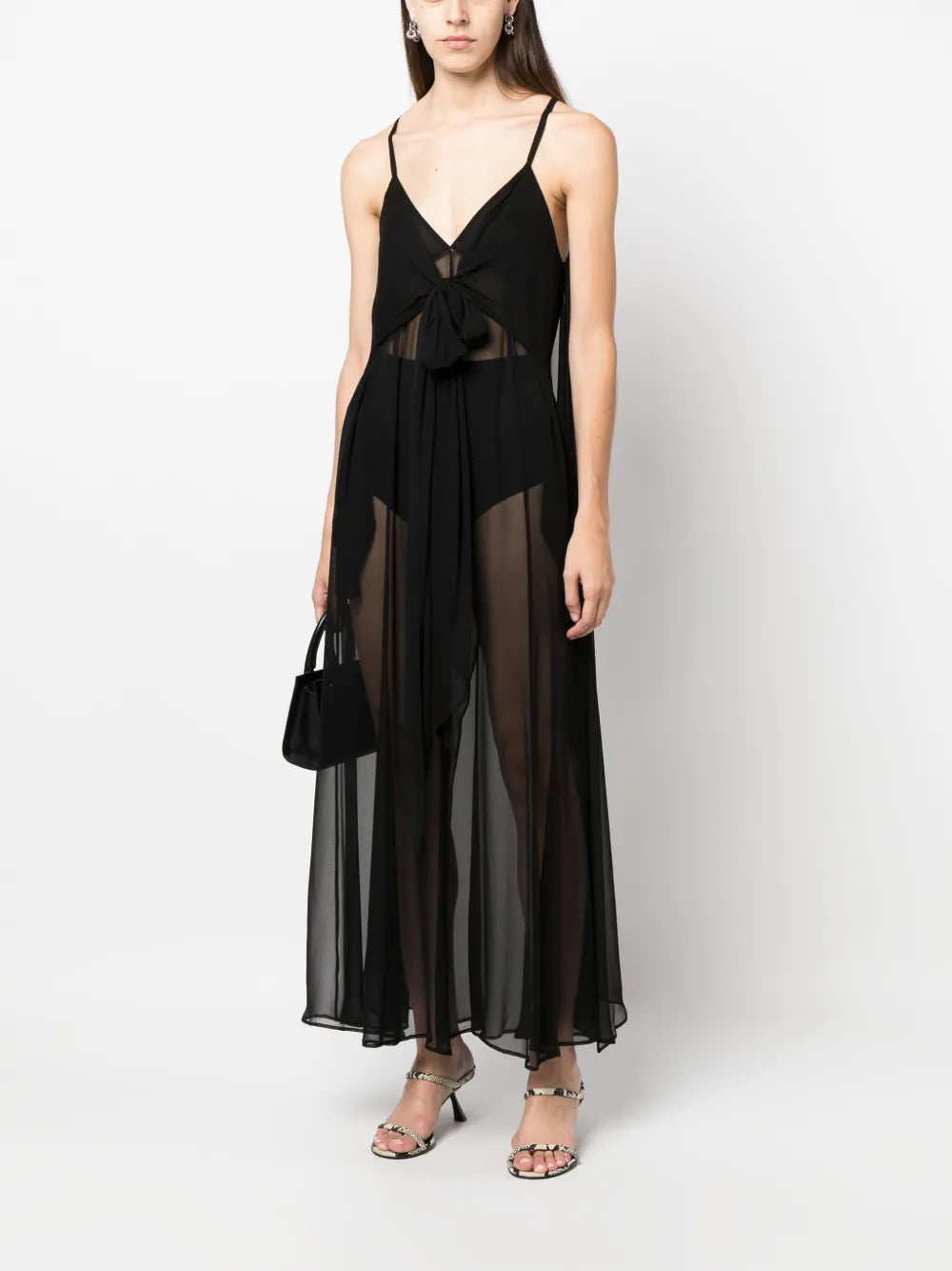 Semi-Sheer Silk Slip Dress