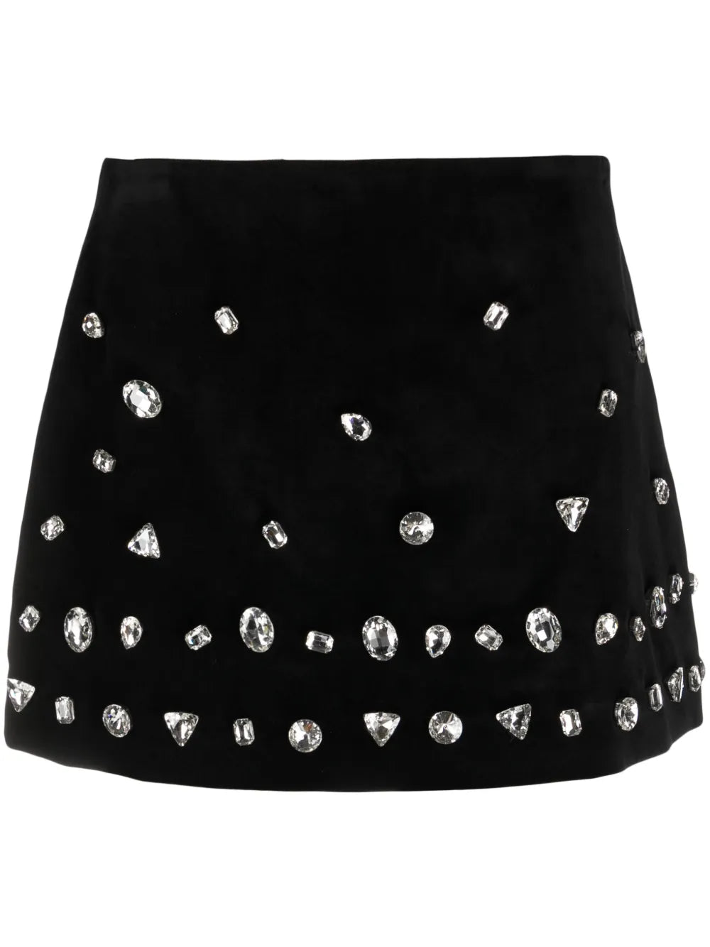 Crystal-Embellished High-Waist Miniskirt