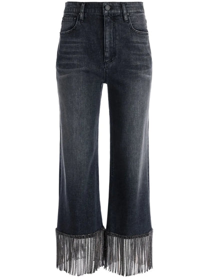 Amazing Crystal-Fringe Boyfriend Jeans