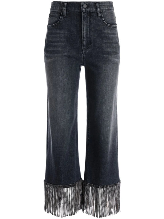 Amazing Crystal-Fringe Boyfriend Jeans