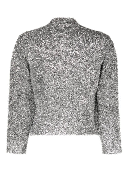 Lurex-Detail V-Neck Cardigan