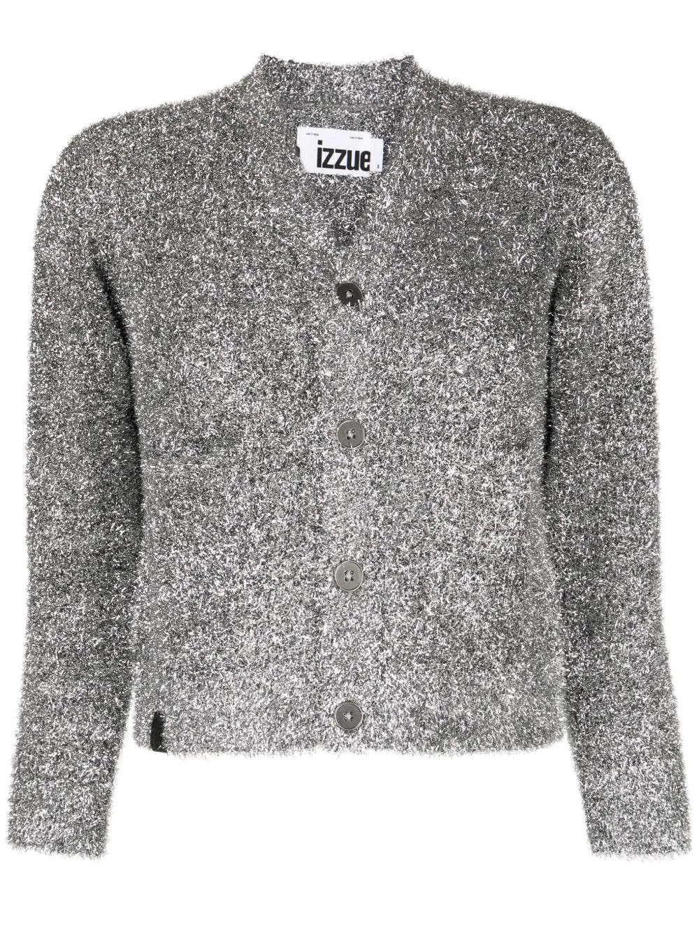 Lurex-Detail V-Neck Cardigan