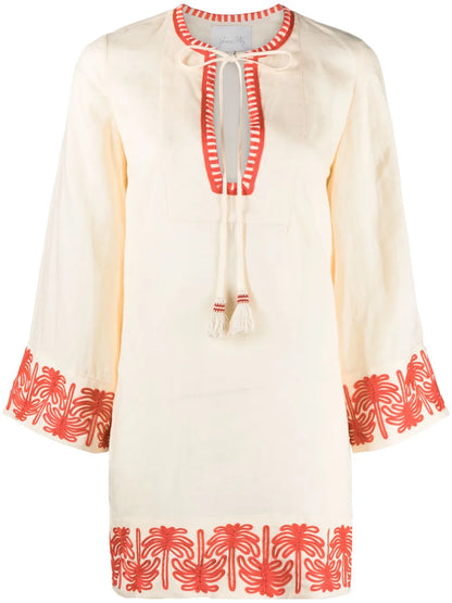 Ocean Clain Linen Tunic Dress