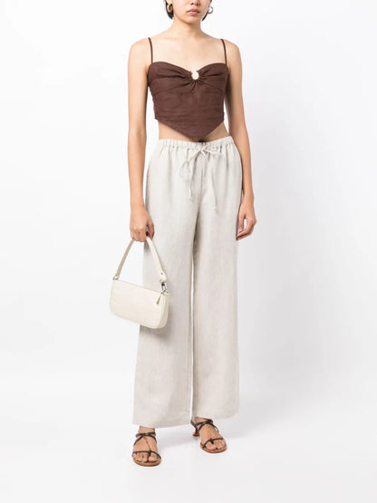 Olina Straight-Leg Linen Trousers