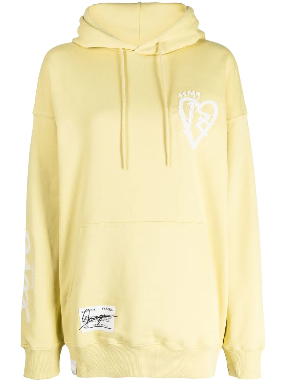 Motif-Embroidered Cotton Blend Hoodie