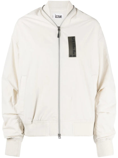 Logo-Patch Zip-Detail Bomber Jacket
