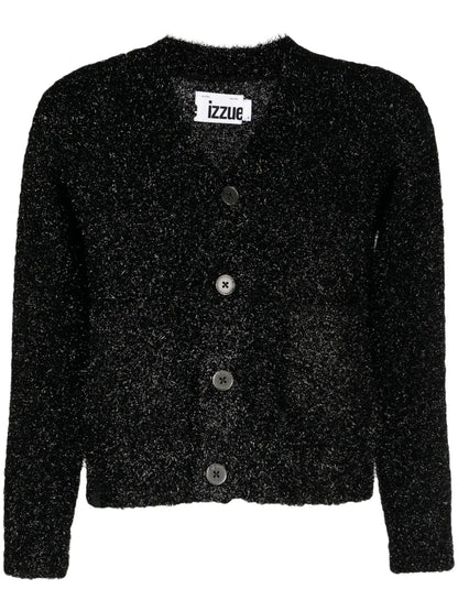 Lurex-Detail V-Neck Cardigan
