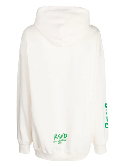Motif-Embroidered Cotton Blend Hoodie