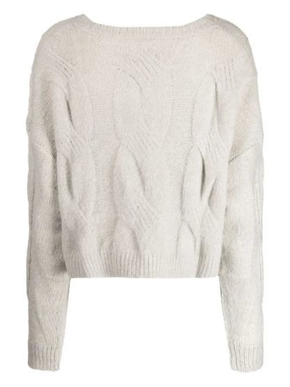 V-Neck Cable-Knit Jumper