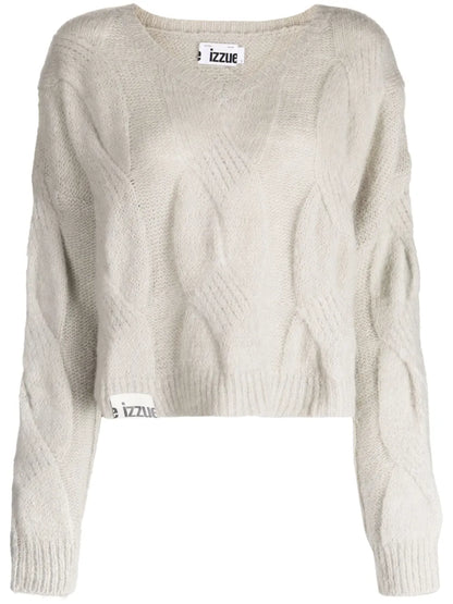 V-Neck Cable-Knit Jumper