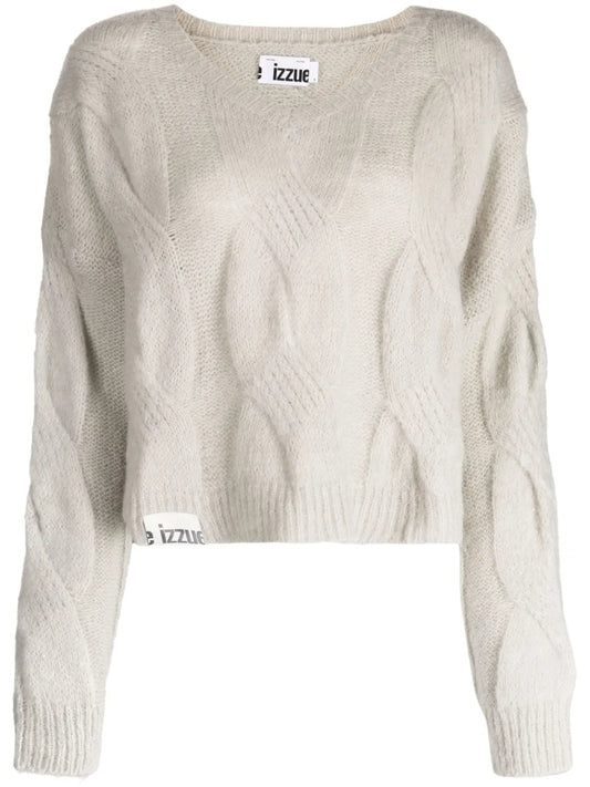 V-Neck Cable-Knit Jumper