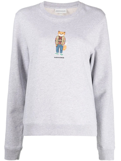 Fox-Print Cotton Sweatshirt