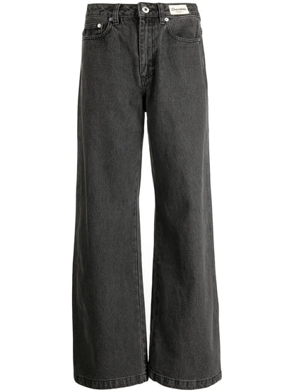 Logo-Patch Mid-Rise Wide-Leg Jeans