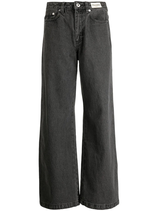 Logo-Patch Mid-Rise Wide-Leg Jeans