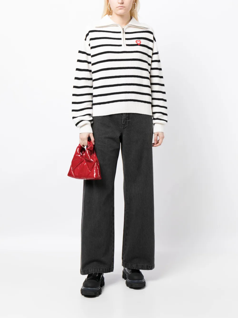 Logo-Patch Mid-Rise Wide-Leg Jeans