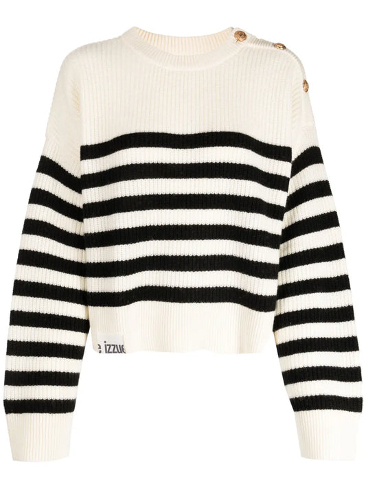 Logo-Patch Striped Jumper
