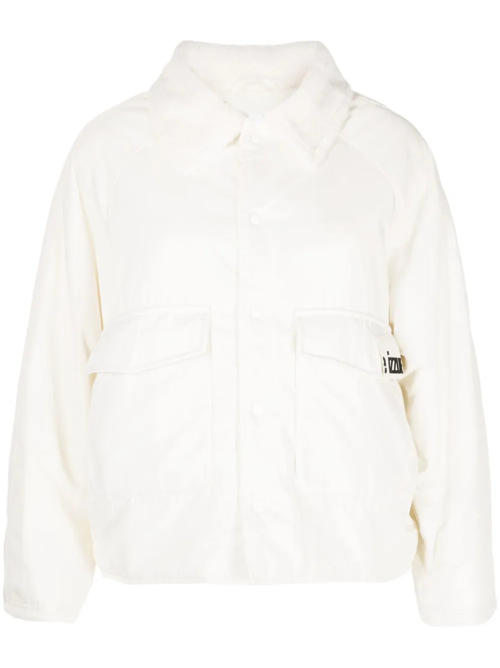 Logo-Patch Press-Stud Shirt Jacket