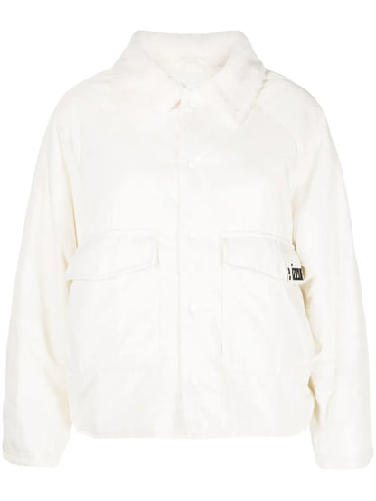 Logo-Patch Press-Stud Shirt Jacket