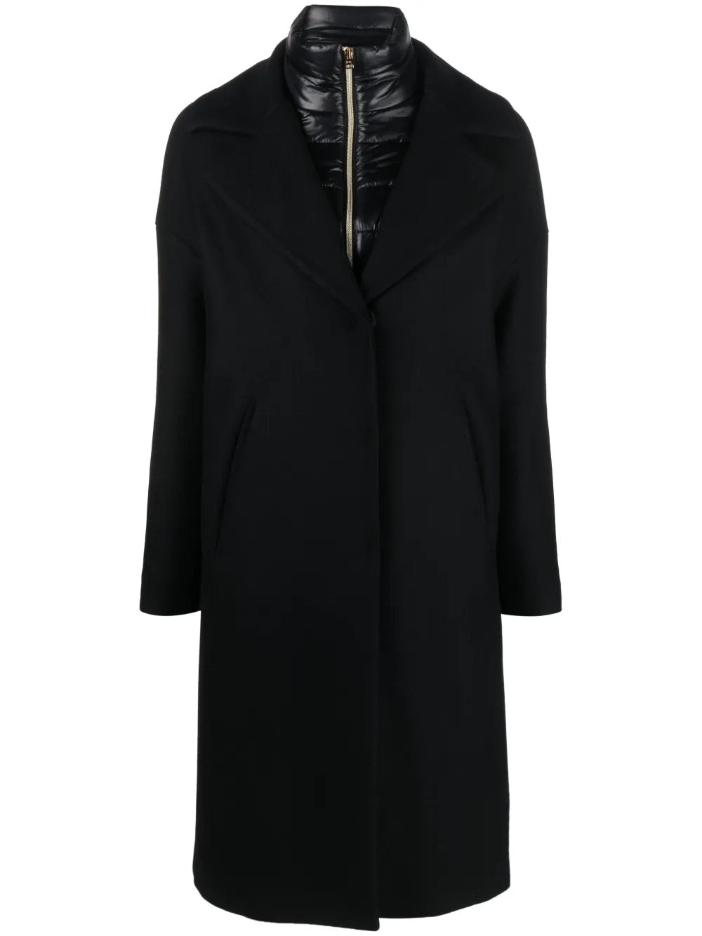 Padded-Bib Single-Breasted Coat
