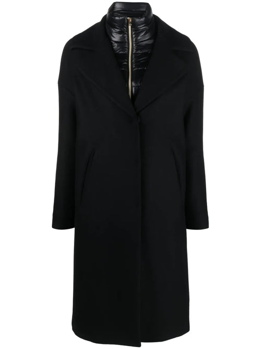 Padded-Bib Single-Breasted Coat