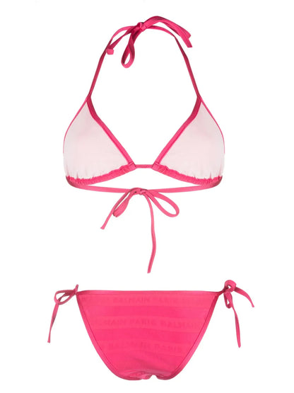 Logo-Print Triangle-Cup Bikini