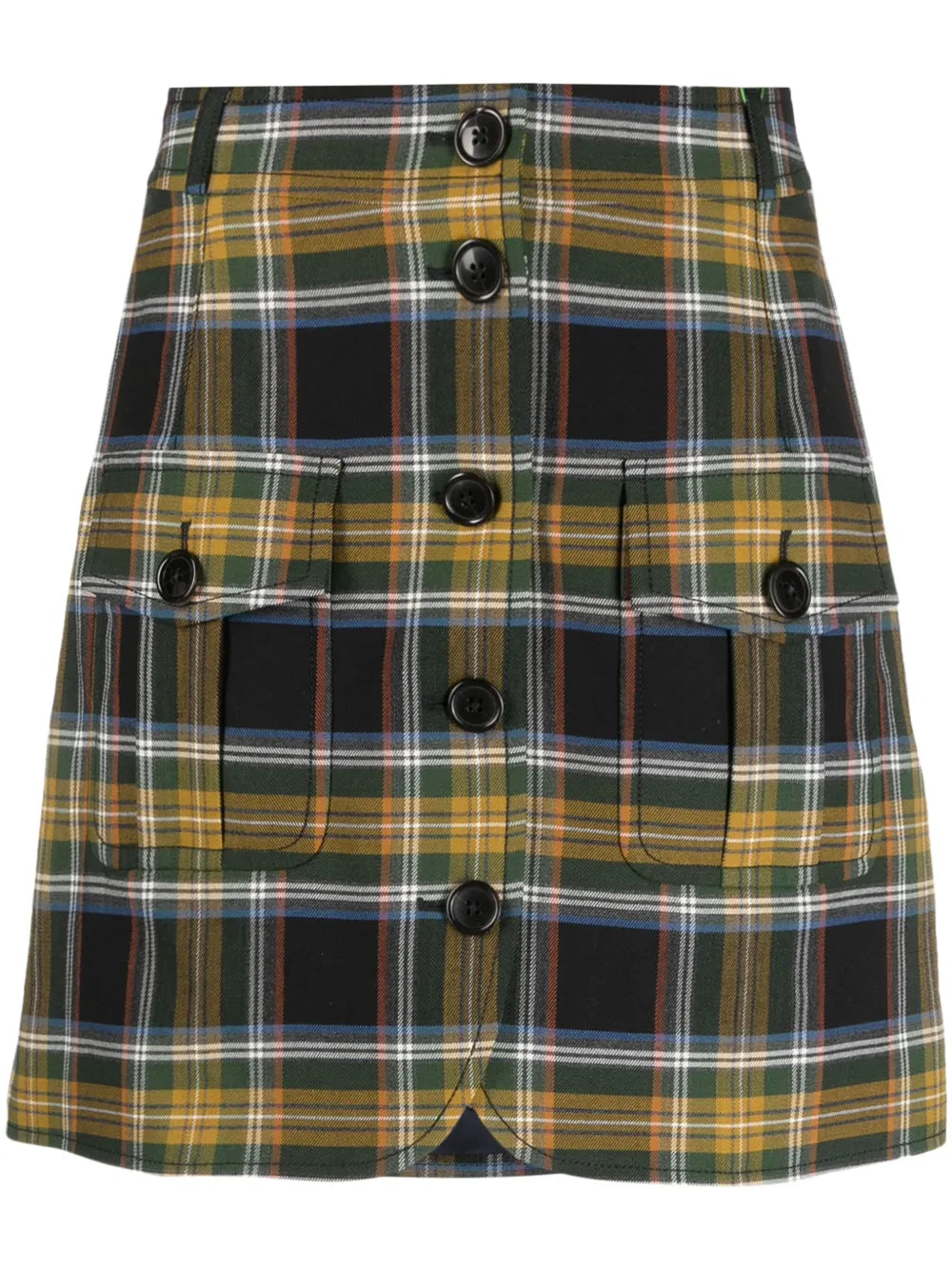 Plaid-Check A-Line Miniskirt