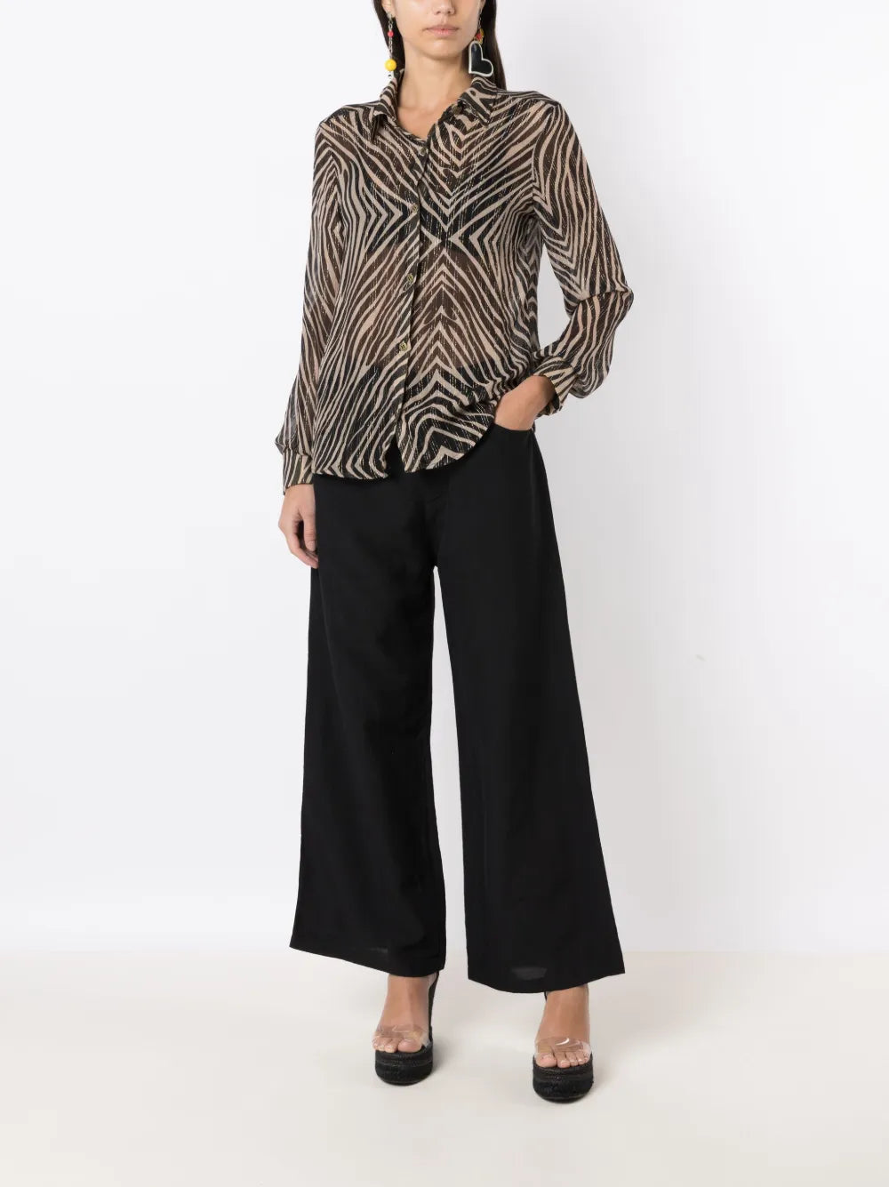 Zebra-Print Silk Shirt